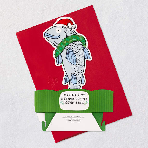 Christmas Cod Fish Pun Funny 3D Pop-Up Christmas Card, , large image number 7