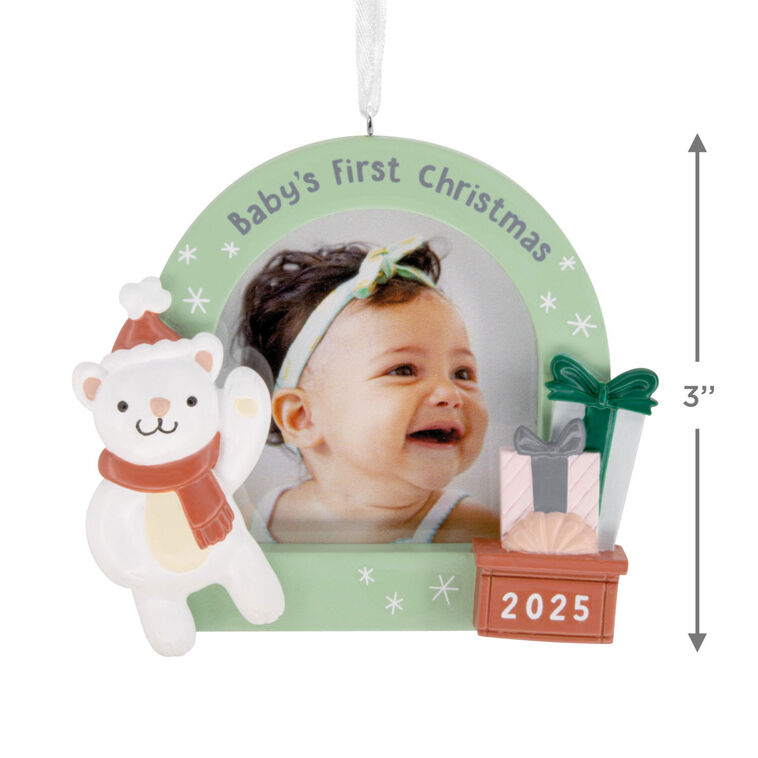 Baby's 1st 2025 Photo Frame Christmas Ornament Measurement image number 3