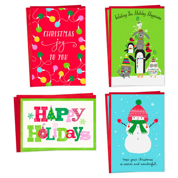 Cute Critters Festive Assorted Christmas Cards, Pack of 8, , large image number 1