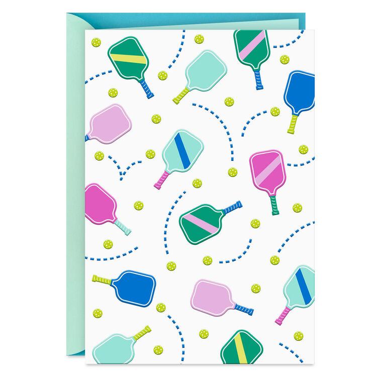 Colorful Pickleball Paddles Blank Card