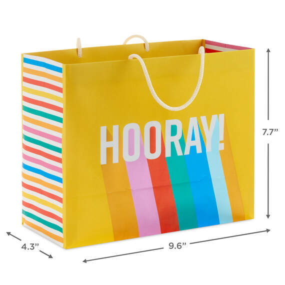 7.7" Hooray on Yellow Medium Horizontal Gift Bag, , large image number 3