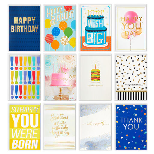 Colorful Classic Boxed All-Occasion Cards Assortment, Pack of 12, 