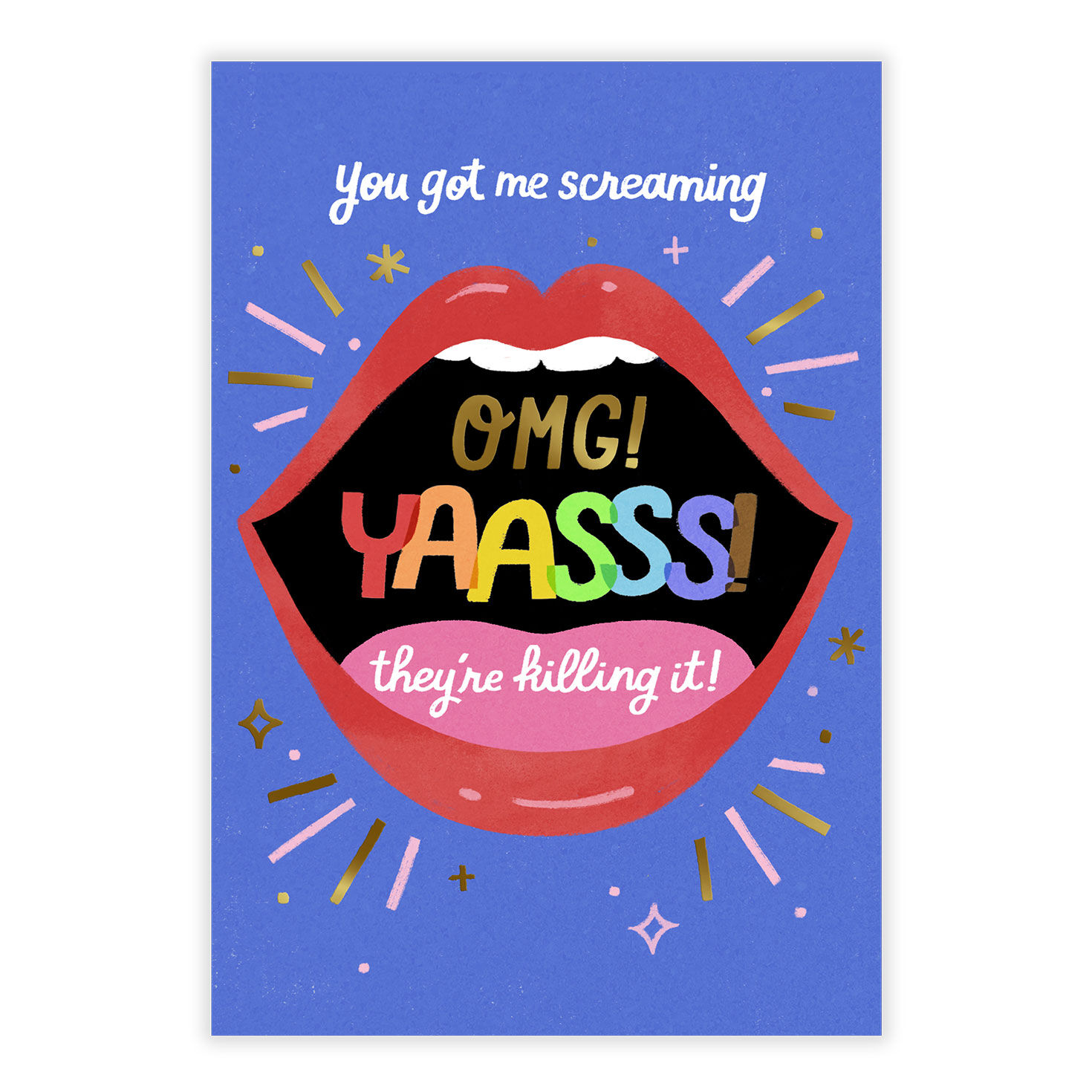 Screaming Mouth Personalized Encouragement Card front image number 2