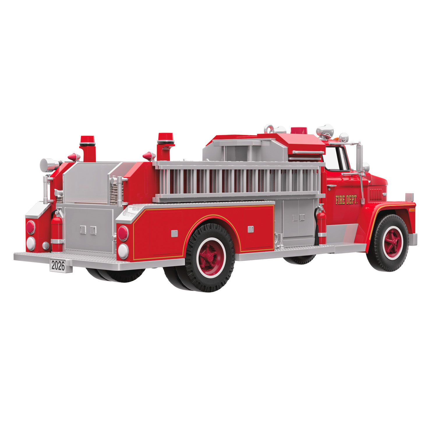 Vintage Fire Truck 2026 Keepsake Ornament Back image number 6