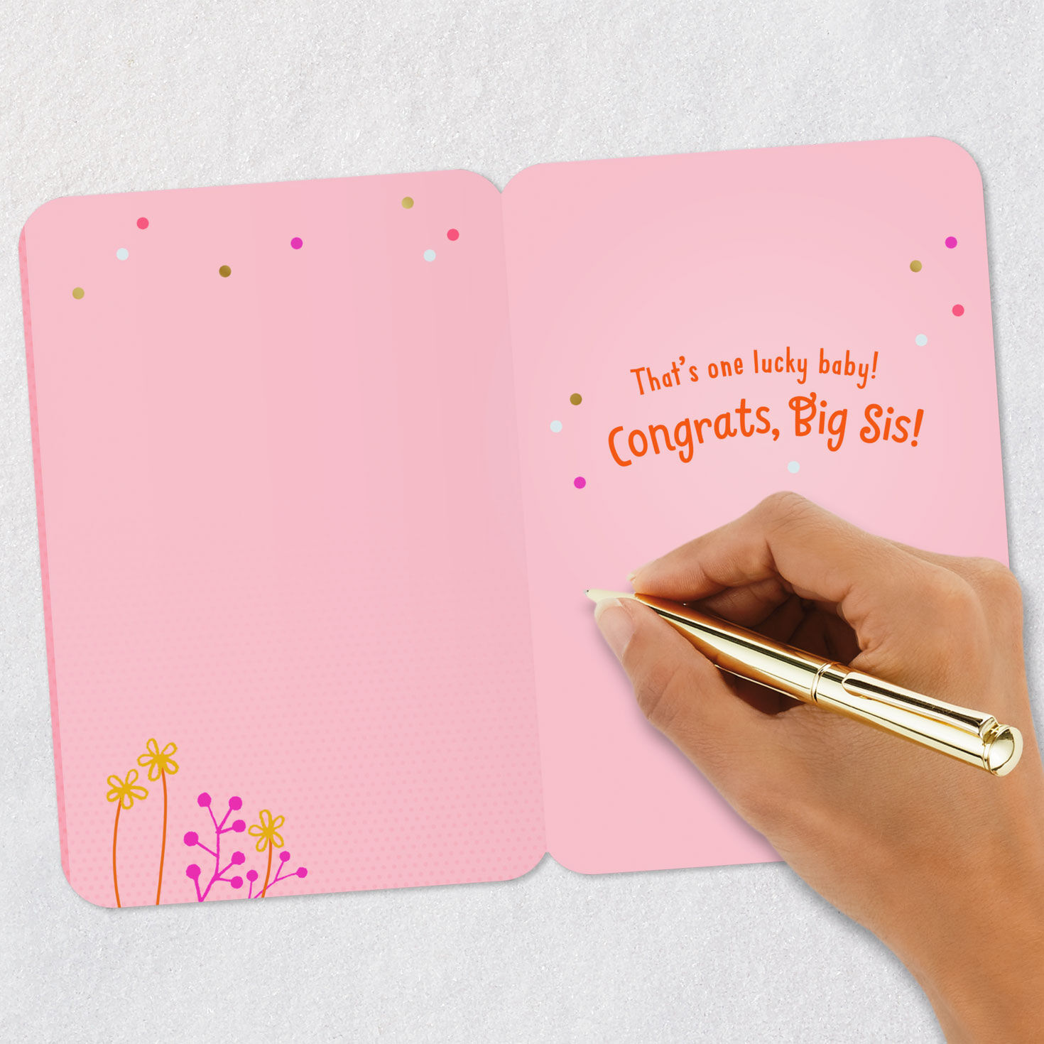 Colorful Butterflies Big Sister New Baby Card signing card image number 6