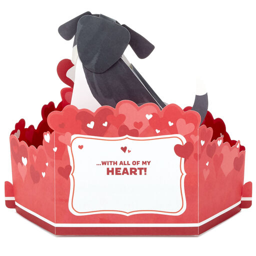 Dog With Heart Musical 3D Pop-Up Love Card With Motion, 