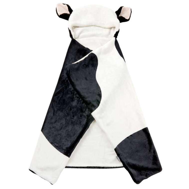 Baby Cow Hooded Blanket With Pockets  image number 3