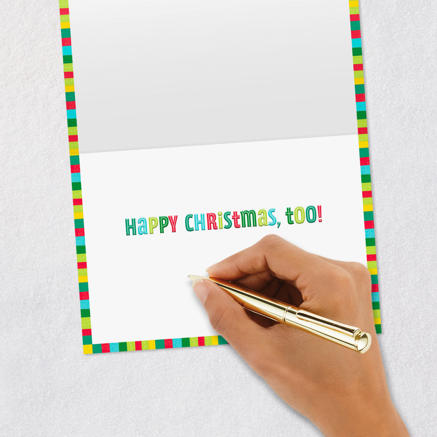 Collage Lettering on White Christmas Birthday Card Signing card image number 6