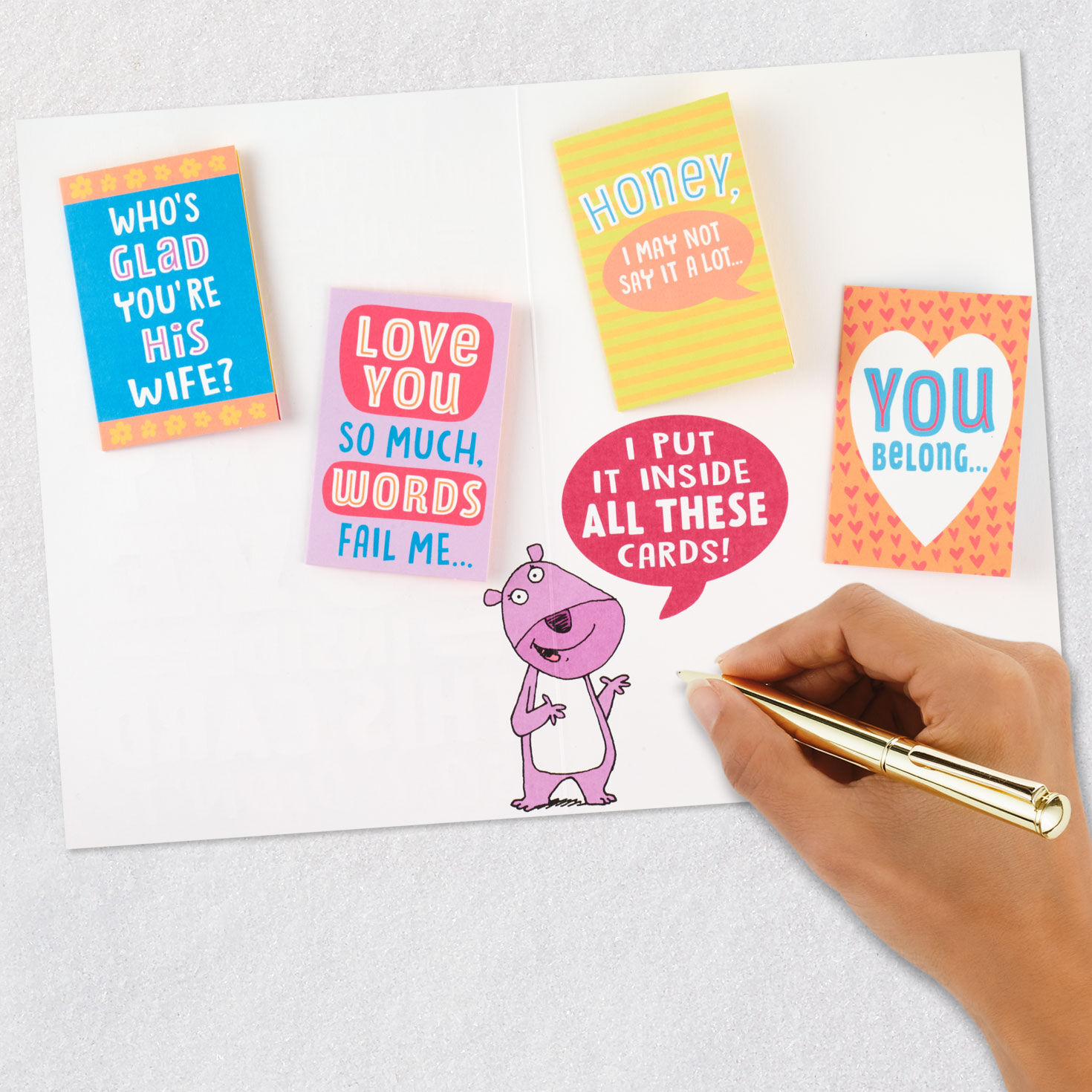 Cartoon Bear Funny Mother's Day Card for Wife signing card image number 9