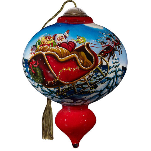 Ne'Qwa Art And to All a Good Night Glass Christmas Tree Ornament, 5.5", 
