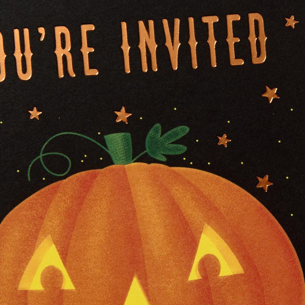 Grinning Jack O Lantern Halloween Party Invitations Pack Of 10