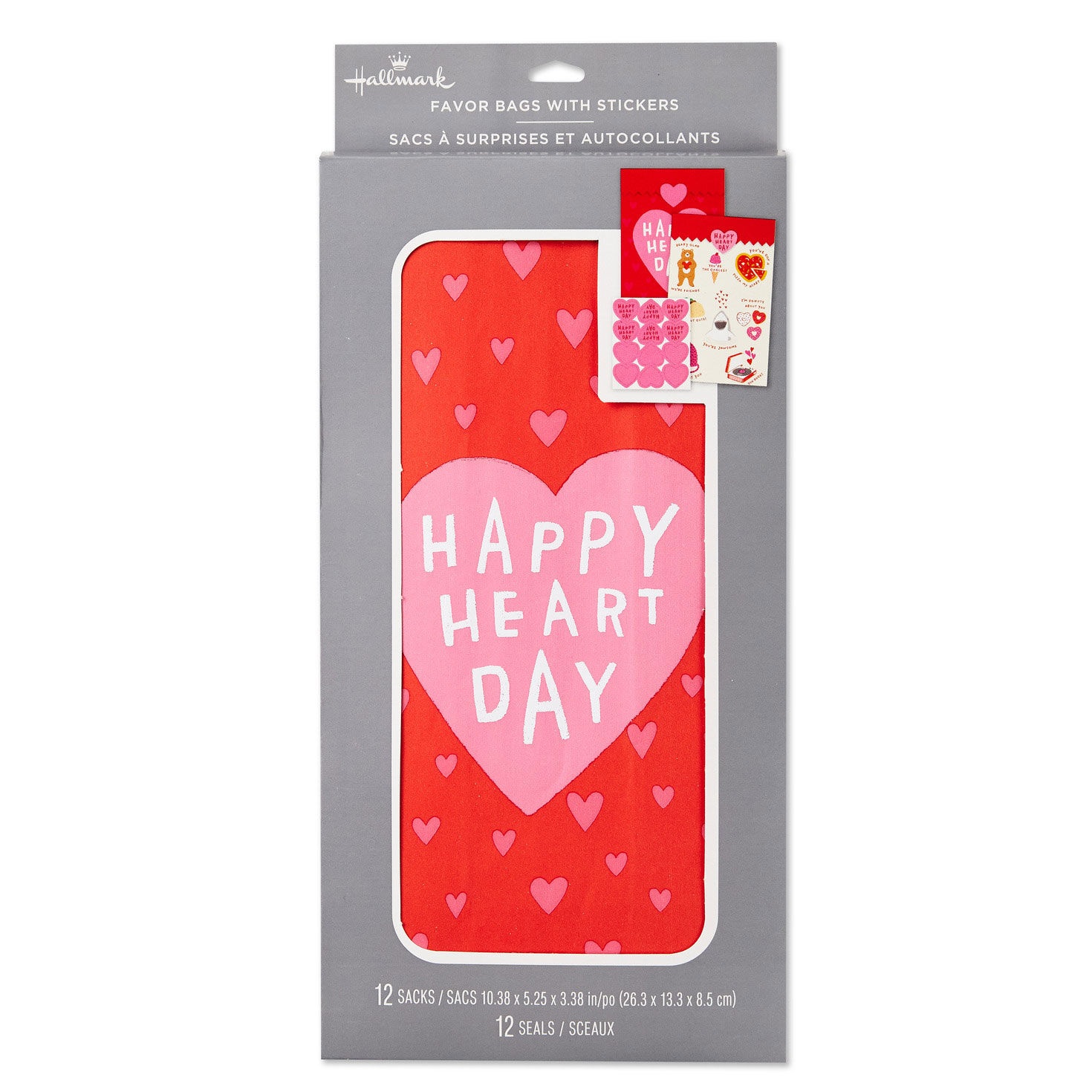 Happy Heart Day Paper Treat Sacks With Stickers package front image number 7