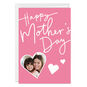 Pink White Hearts Personalized Mother's Day Card front image number 1