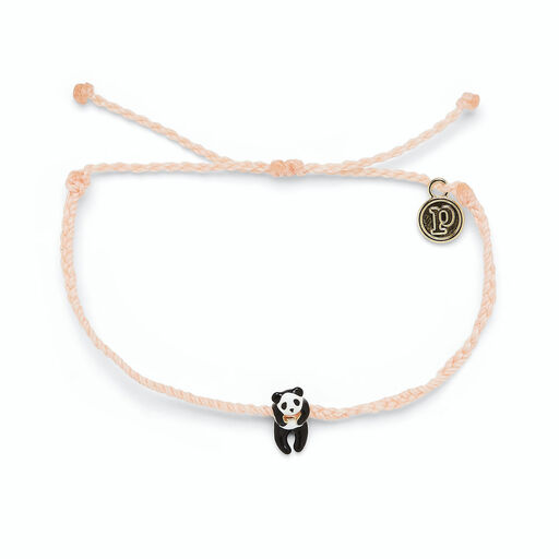 Pura Vida Panda Charm Blush Pink Bitty Braid Bracelet, 