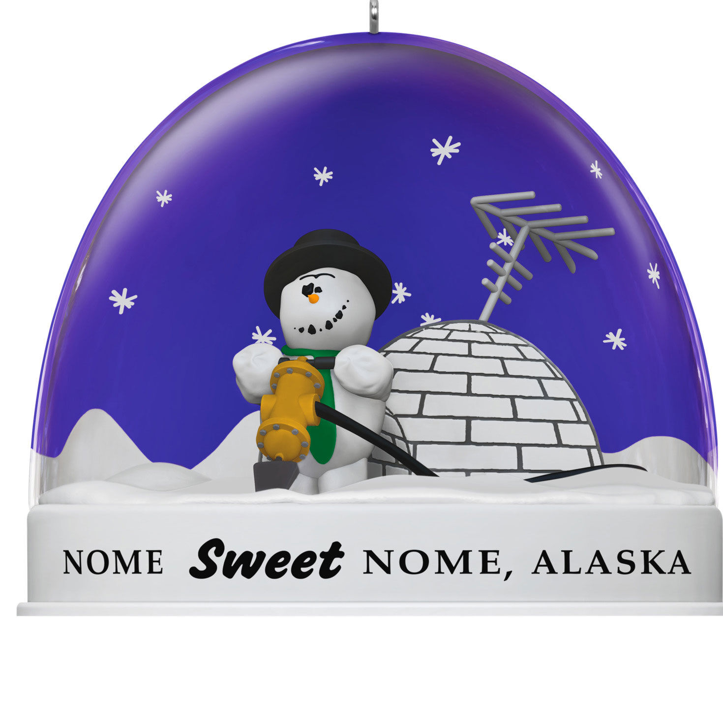 Pixar Snowman in Snow Globe Keepsake Ornament closeup view image number 5