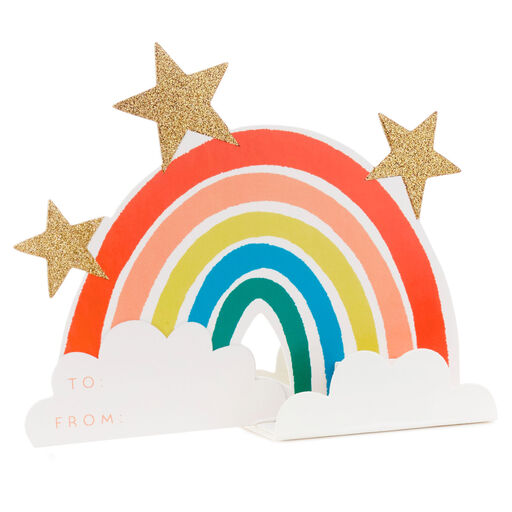 Rainbow and Clouds 3D Pop-Up Gift Tag, 