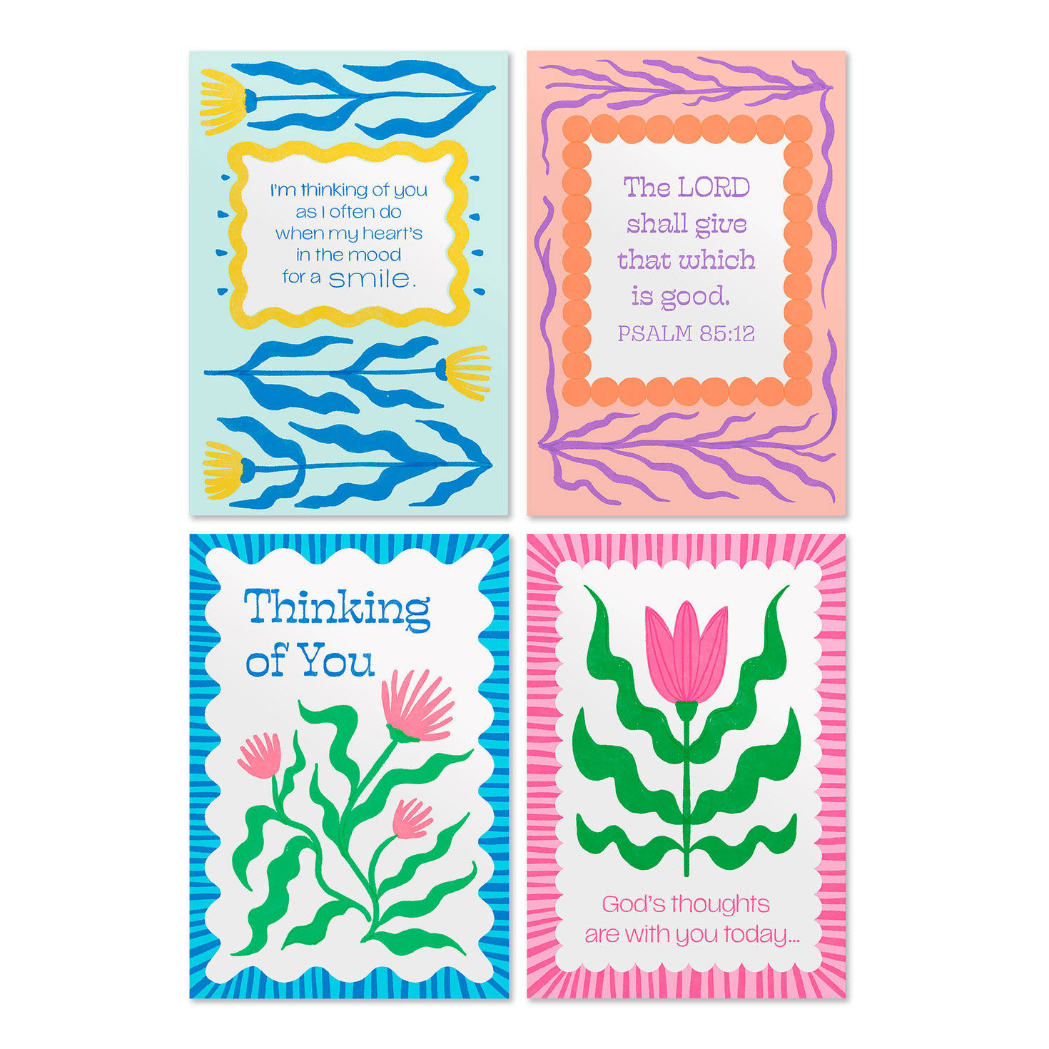 Vibrant Florals Assorted Religious Thinking of You Cards, Box of 12