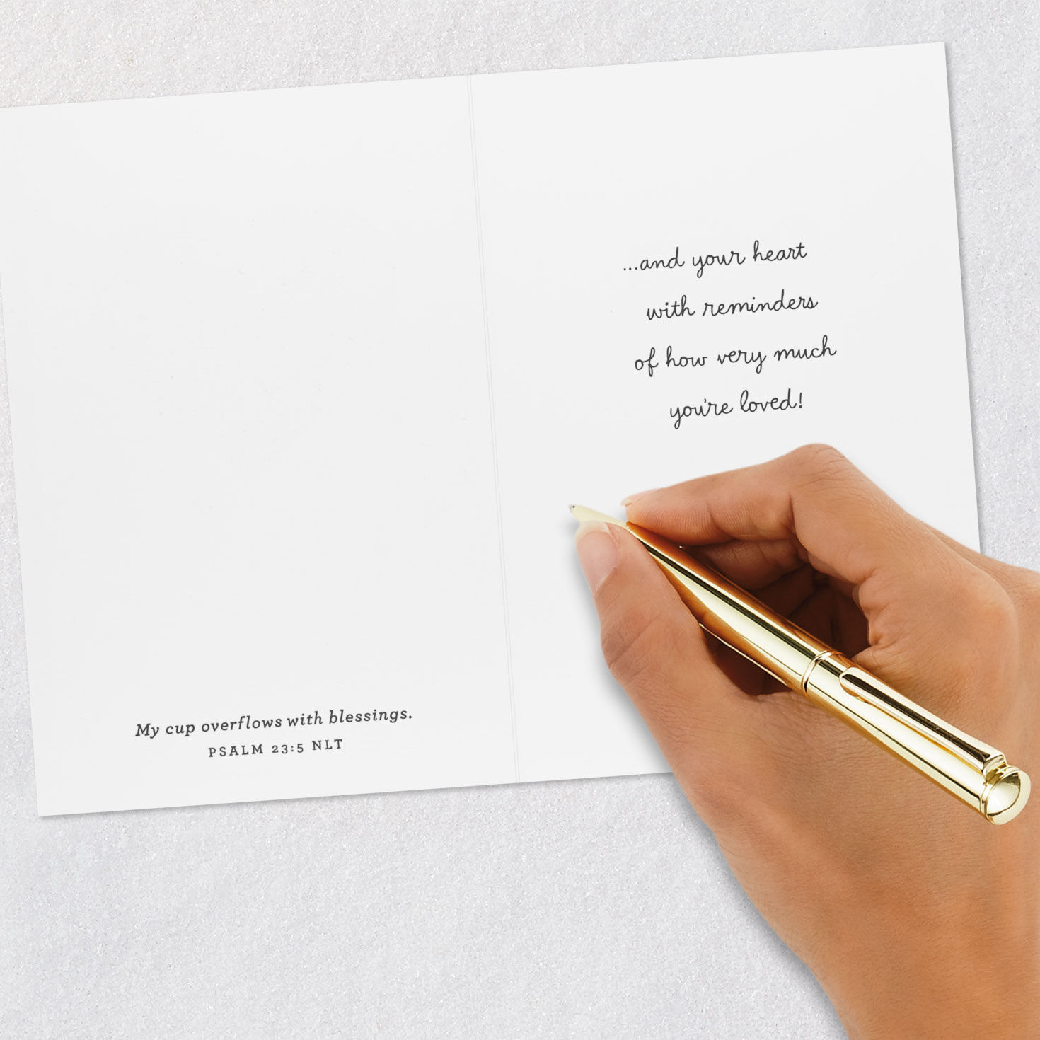 Red and Gold Hearts Religious Valentine's Day Card signing card image number 6