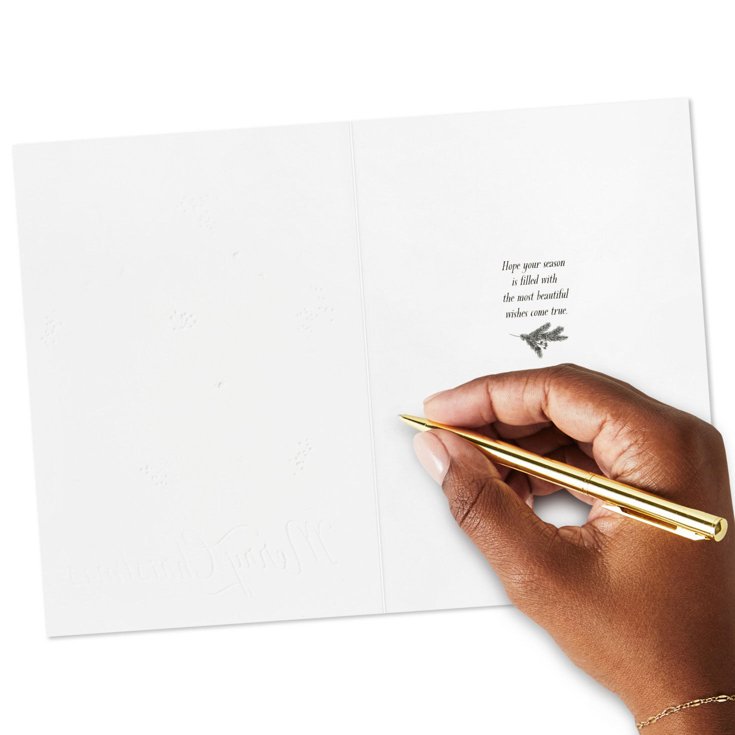 Lush Poinsettia on Green Boxed Christmas Cards signing card image number 6