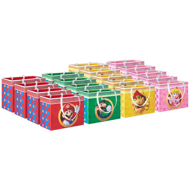 4" Nintendo Super Mario™ Friends Mini Horizontal Gift Bag Bundle, Set of 18