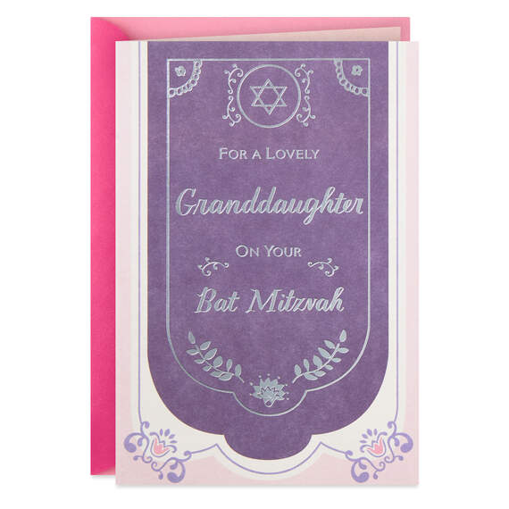 Love and Blessings Bat Mitzvah Card for Granddaughter