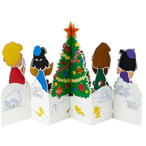 Jumbo The Peanuts® Gang Christmas Tree 3D Pop-Up Christmas Card, 
