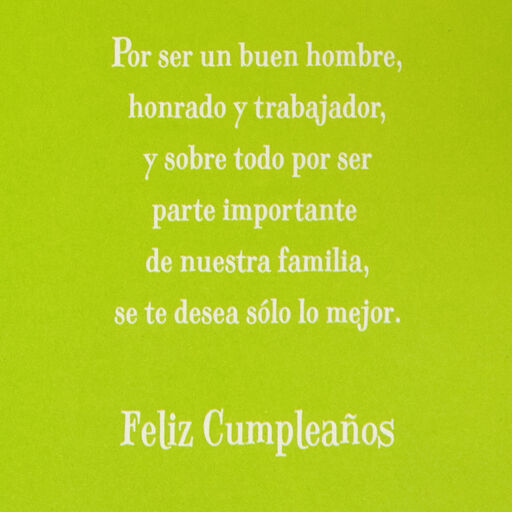 You're a Good Man Spanish-Language Birthday Card for Son-in-Law, 