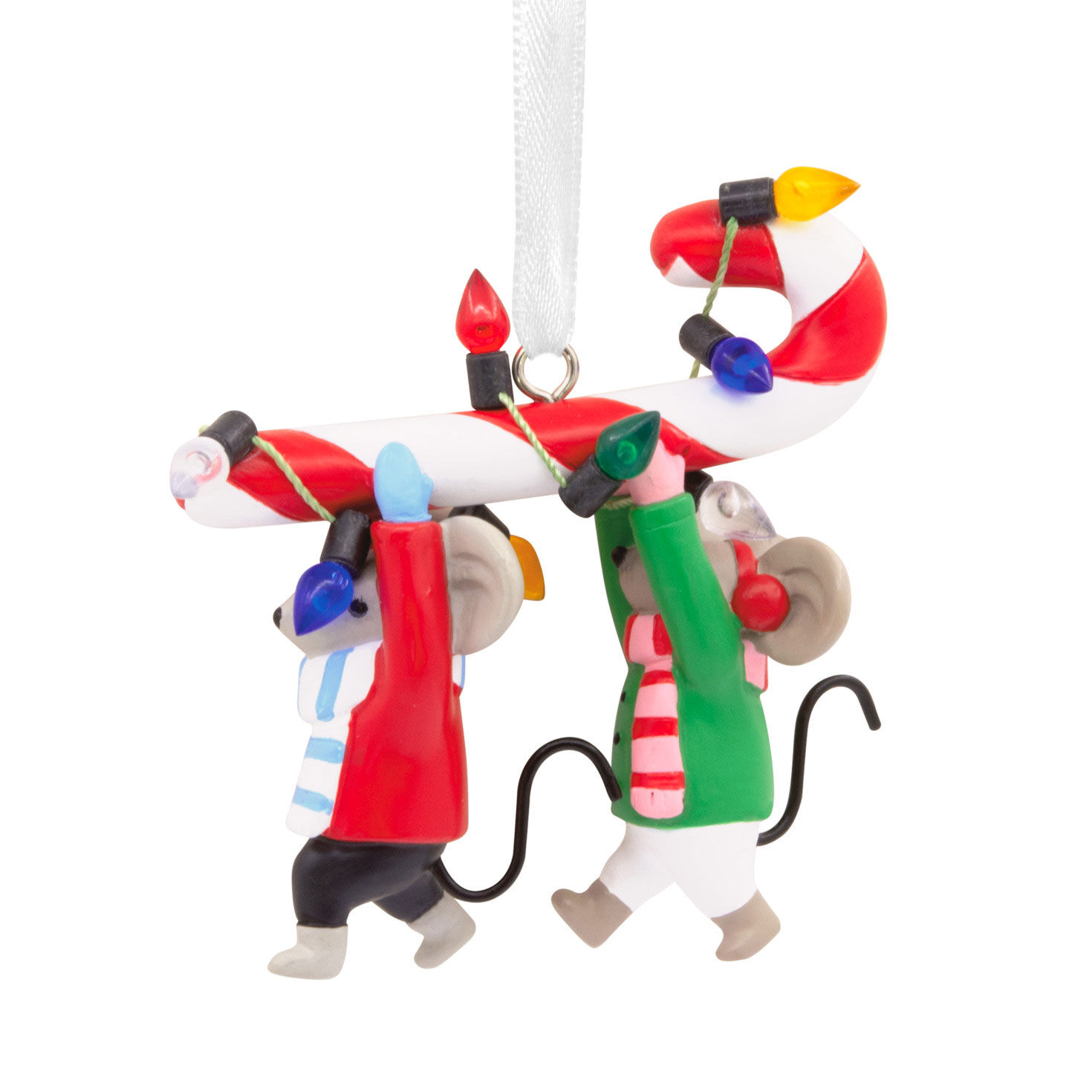 Mice Carrying Candy Cane Hallmark Ornament