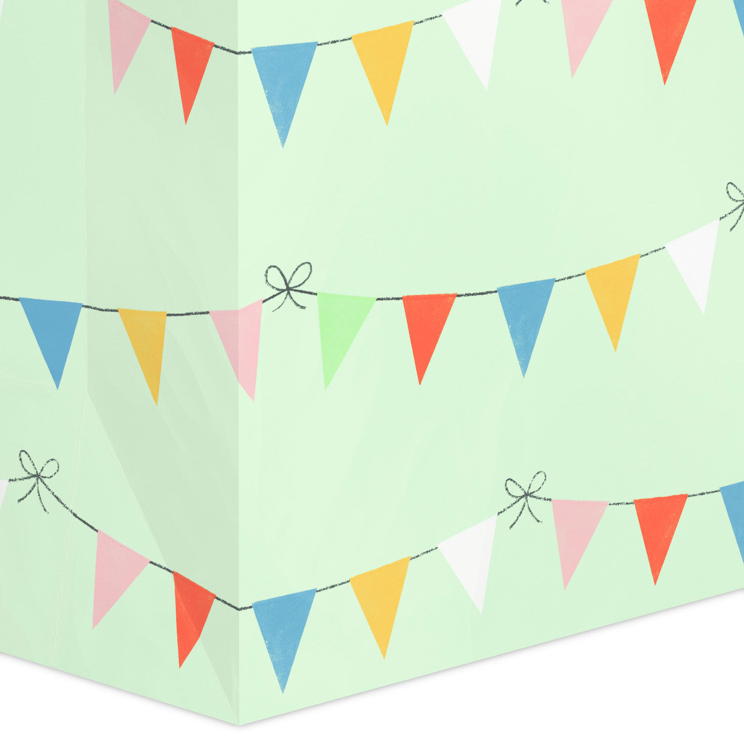 Party Banners on Light Green Large Gift Bag Base/Side Detail image number 5