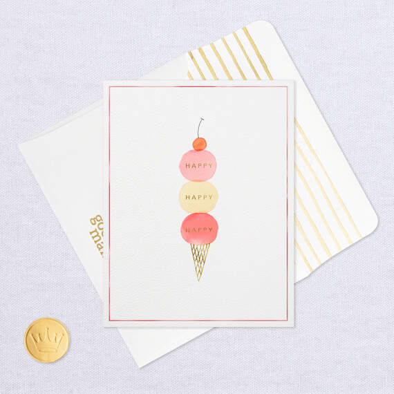 Happy Ice Cream Cone Birthday Card, , large image number 5