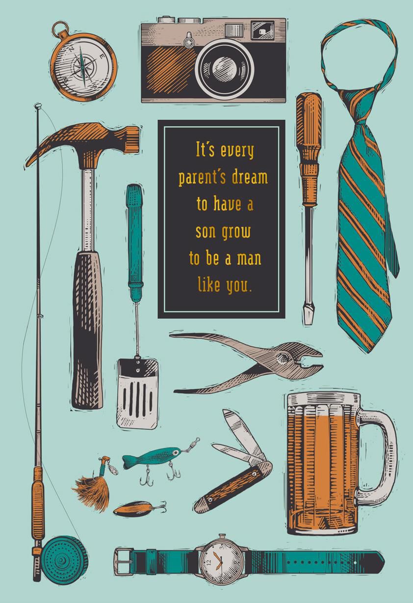 Vintage Icons Birthday Card for Son