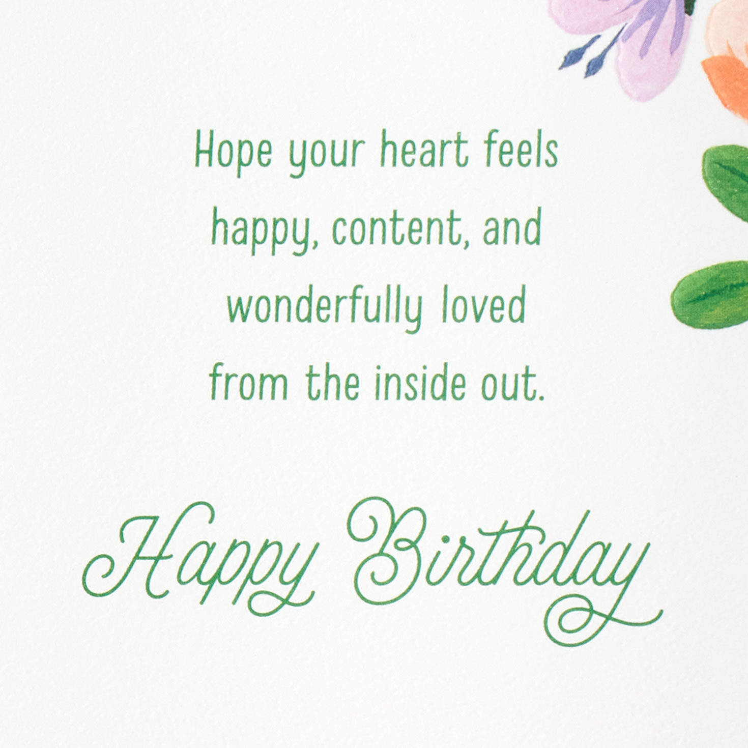 Floral Swag on Green Christian Birthday Card Sentiment image number 2