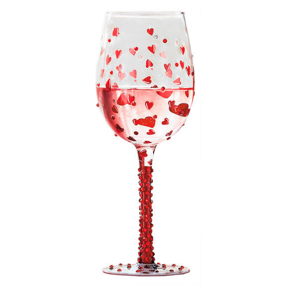 Lolita Red Hot Handpainted Wine Glass, 15 oz.