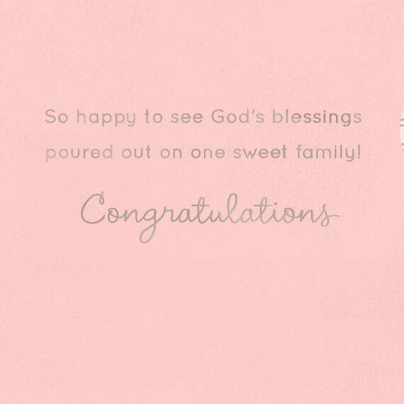 Pink Nursery Religious New Baby Girl Card, , large image number 2