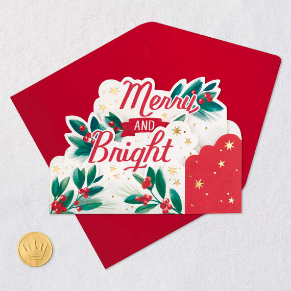 Merry and Bright 3D Pop-Up Christmas Card, , large image number 6