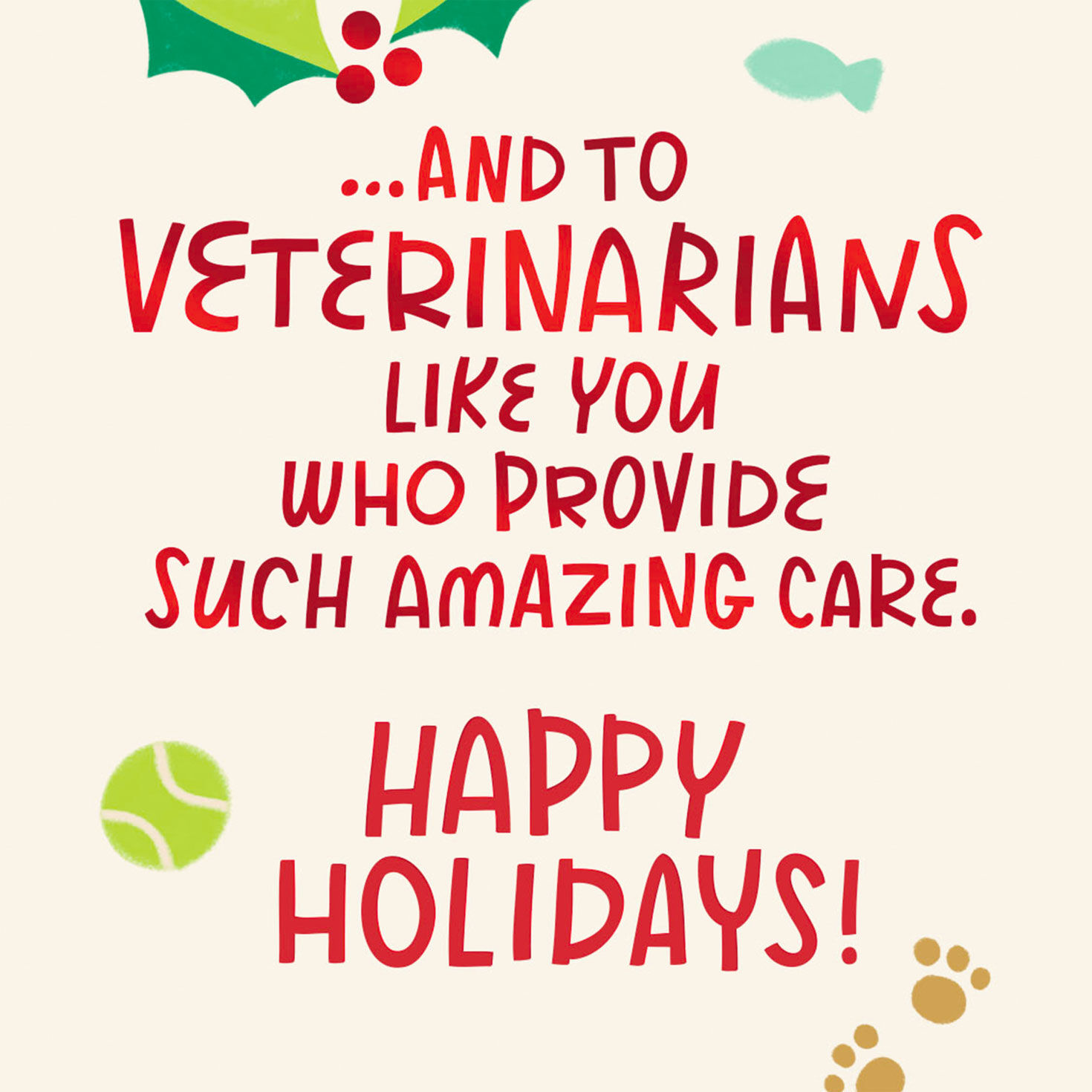 Goodwill to All Pets Appreciation Christmas Card for Veterinarian