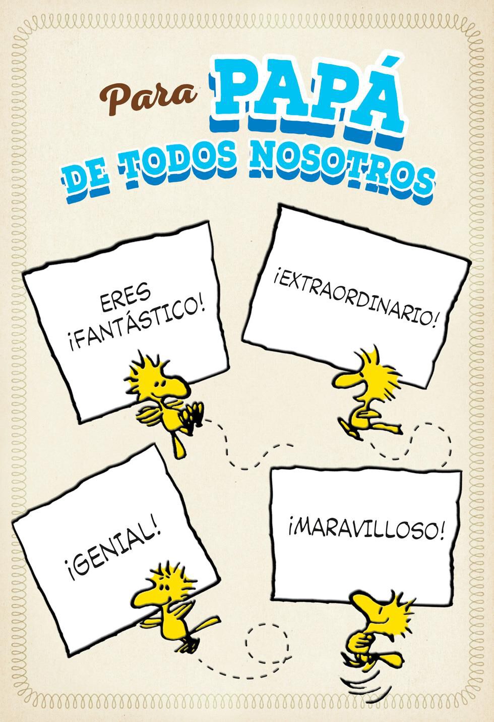 Snoopy and Woodstock Spanish-Language Father's Day Card for Dad from All