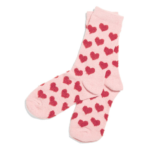 Vera Bradley Cozy Socks in Imperial Hearts Pink, 