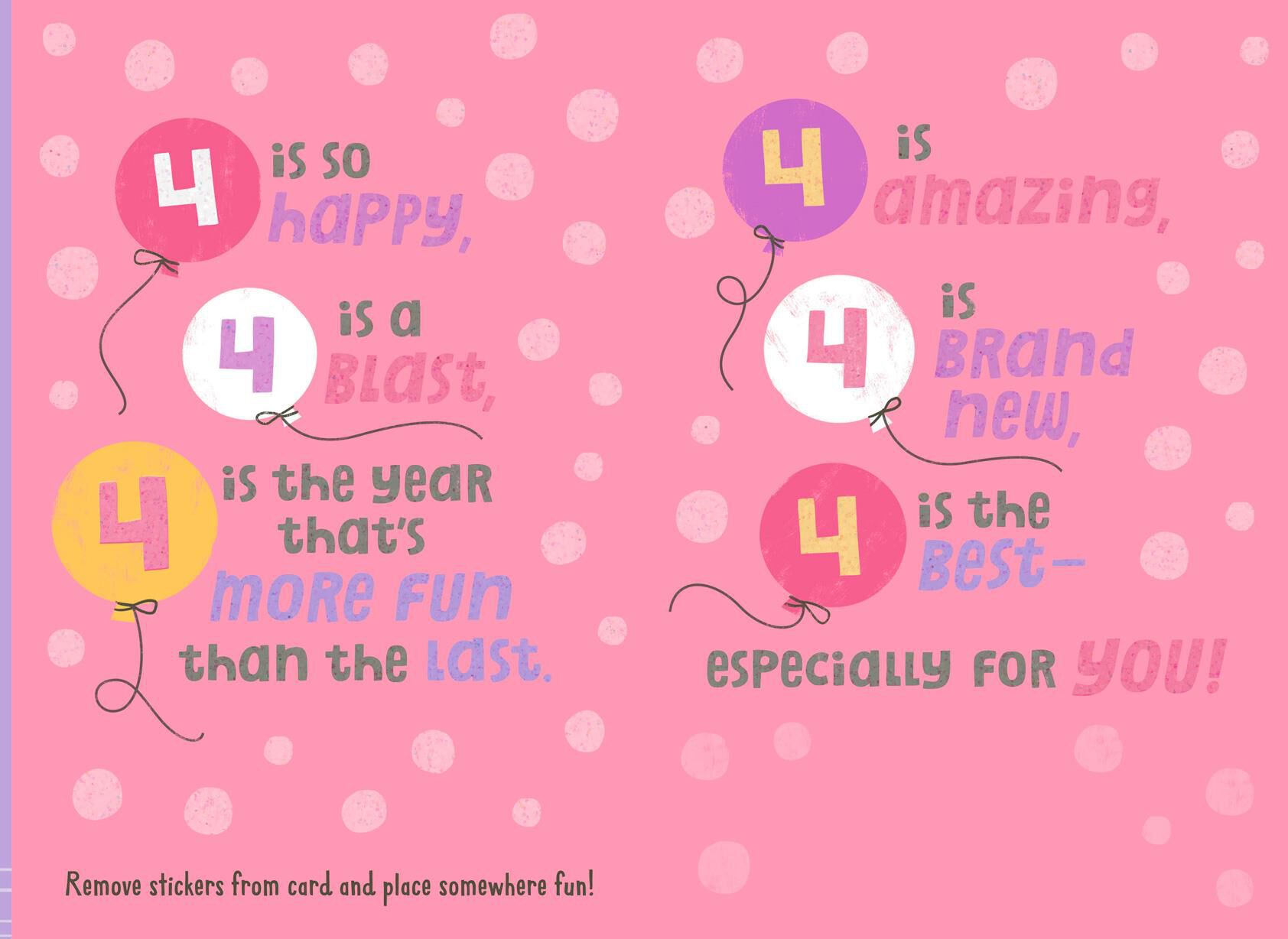 4 Is Fun! Birthday Card With Stickers