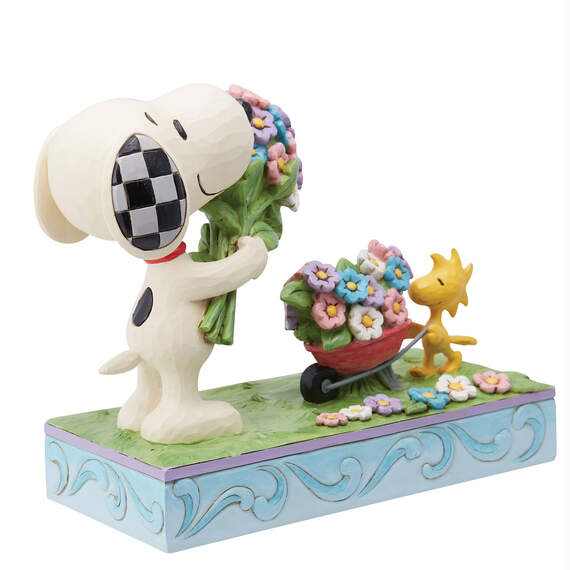 Jim Shore Peanuts Snoopy and Woodstock With Flowers Figurine, 6", , large image number 2