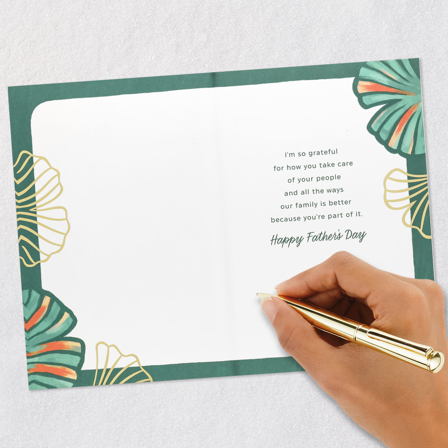 Ginkgo Leaves Stepdad Father's Day Card Signing card image number 6