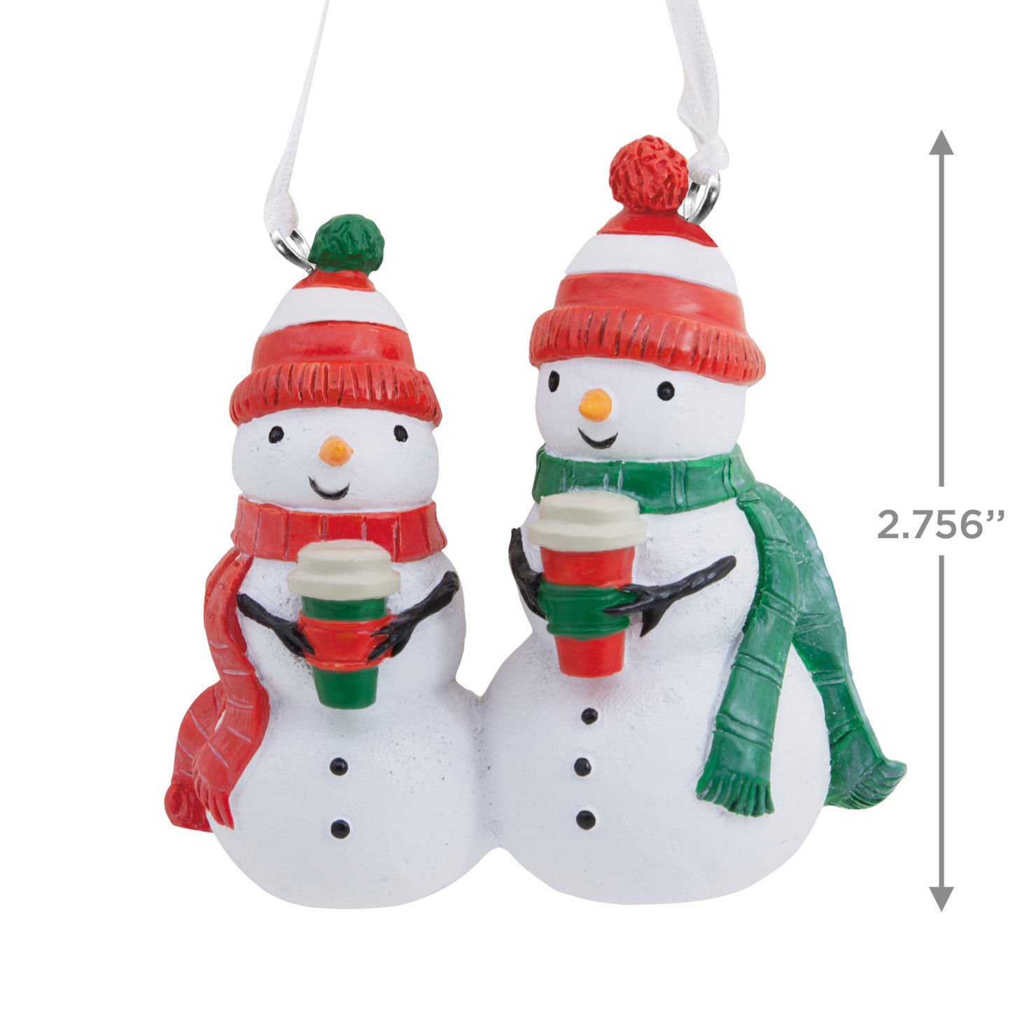 Coffee With Snowman Friends Christmas Ornament Measurement image number 3
