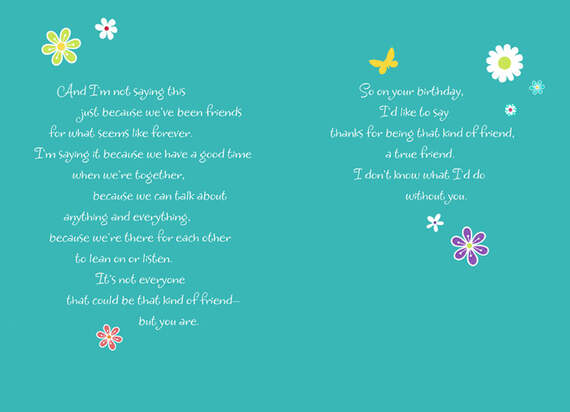 True Friends Floral Birthday Card, , large image number 2