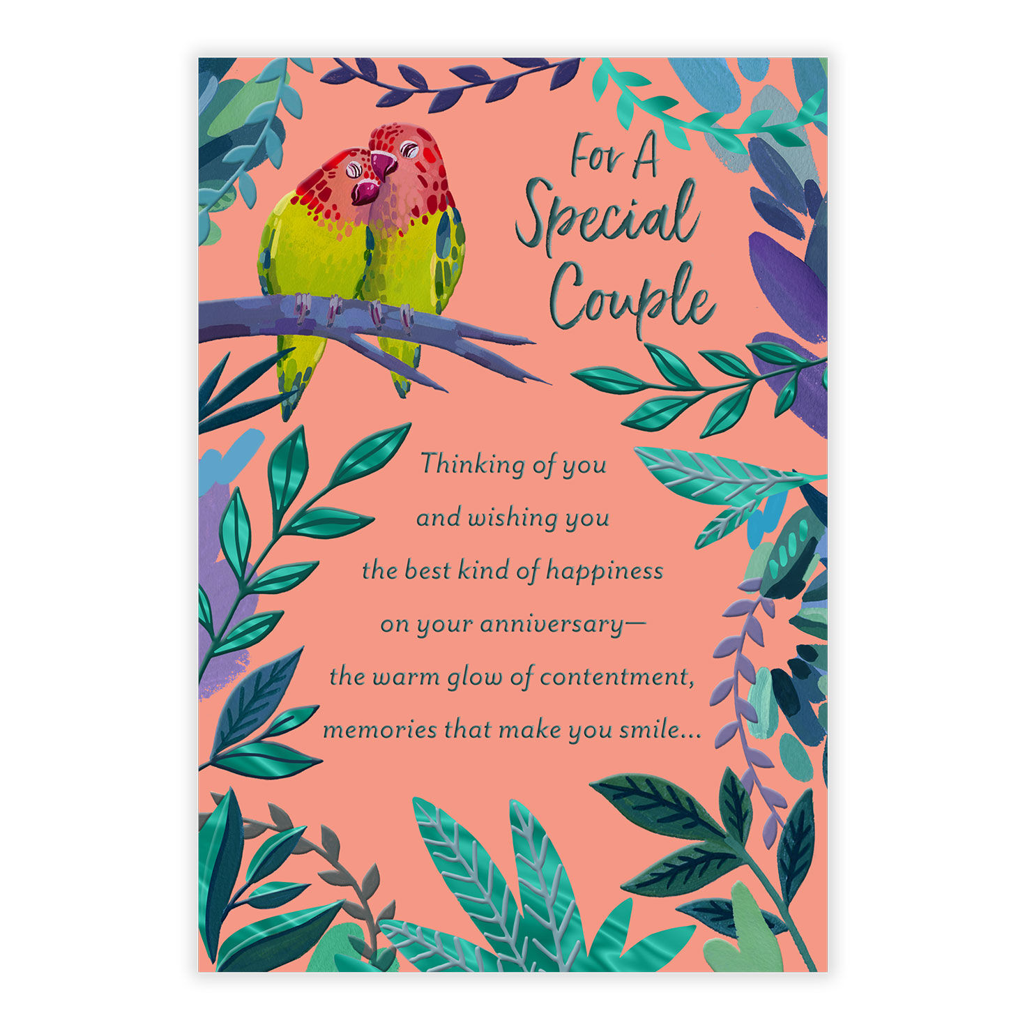 Parrots Religious Personalized Anniversary Card front image number 2