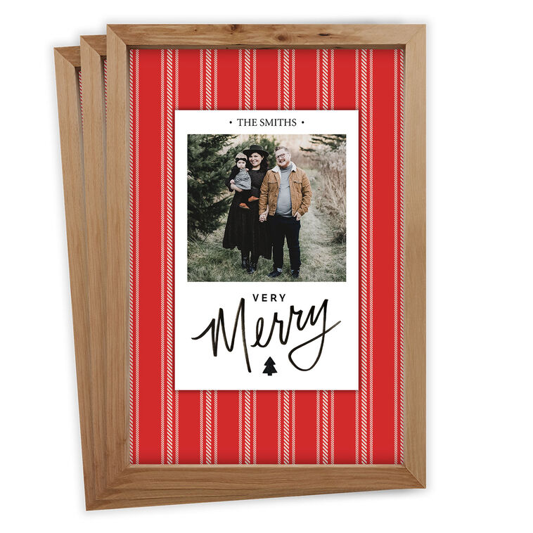 Rustic Very Merry Flat Christmas Photo Card
