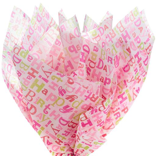 Warm Multicolor Happy Birthday Tissue Paper, 4 sheets, 