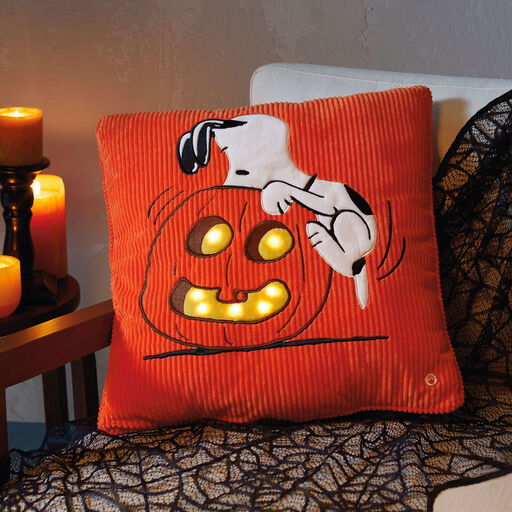 Peanuts® Jack-o'-Lantern Snoopy Light-Up Pillow, 15x15, 