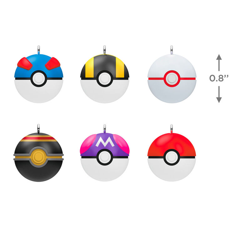 Mini Pokémon Poké Balls Ornaments, Set of 6 - Keepsake Ornaments