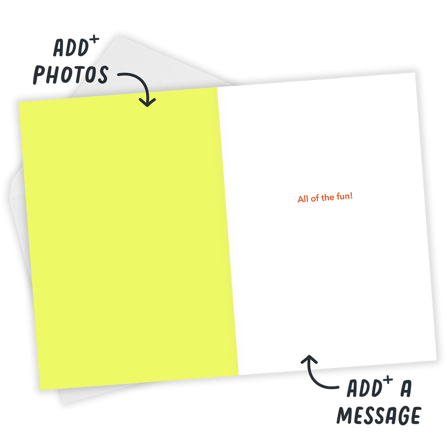 All the Fun Personalized Half Birthday Card Open Card with Envelope indicating personalization image number 3