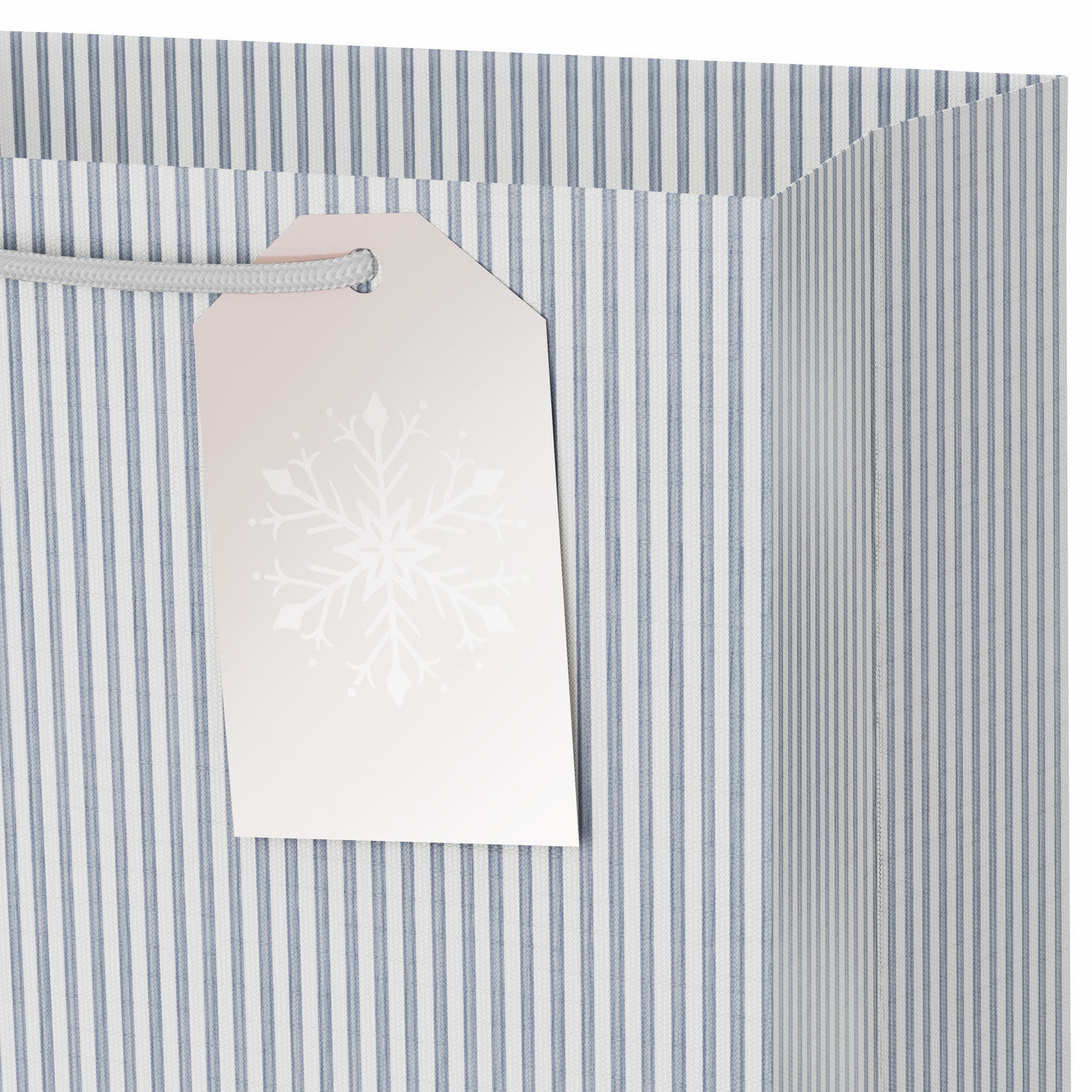 Stripes and Rose Gold Medium Holiday Gift Bag Handle Detail image number 4